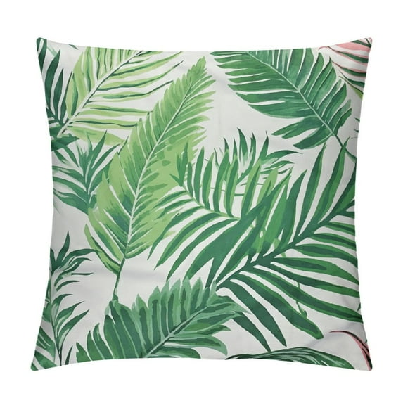 ARISTURING Green Plant Leaf Decorative Throw Pillow Covers for Couch Bed Sofa Living Room Tropical Plants Leaves Square Cushion Cases Art Home Decor