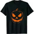 thumbnail image 1 of ARISTURING Halloween Costume Jack O' Lantern Pumpkin Face Women Men T-Shirt, 1 of 3