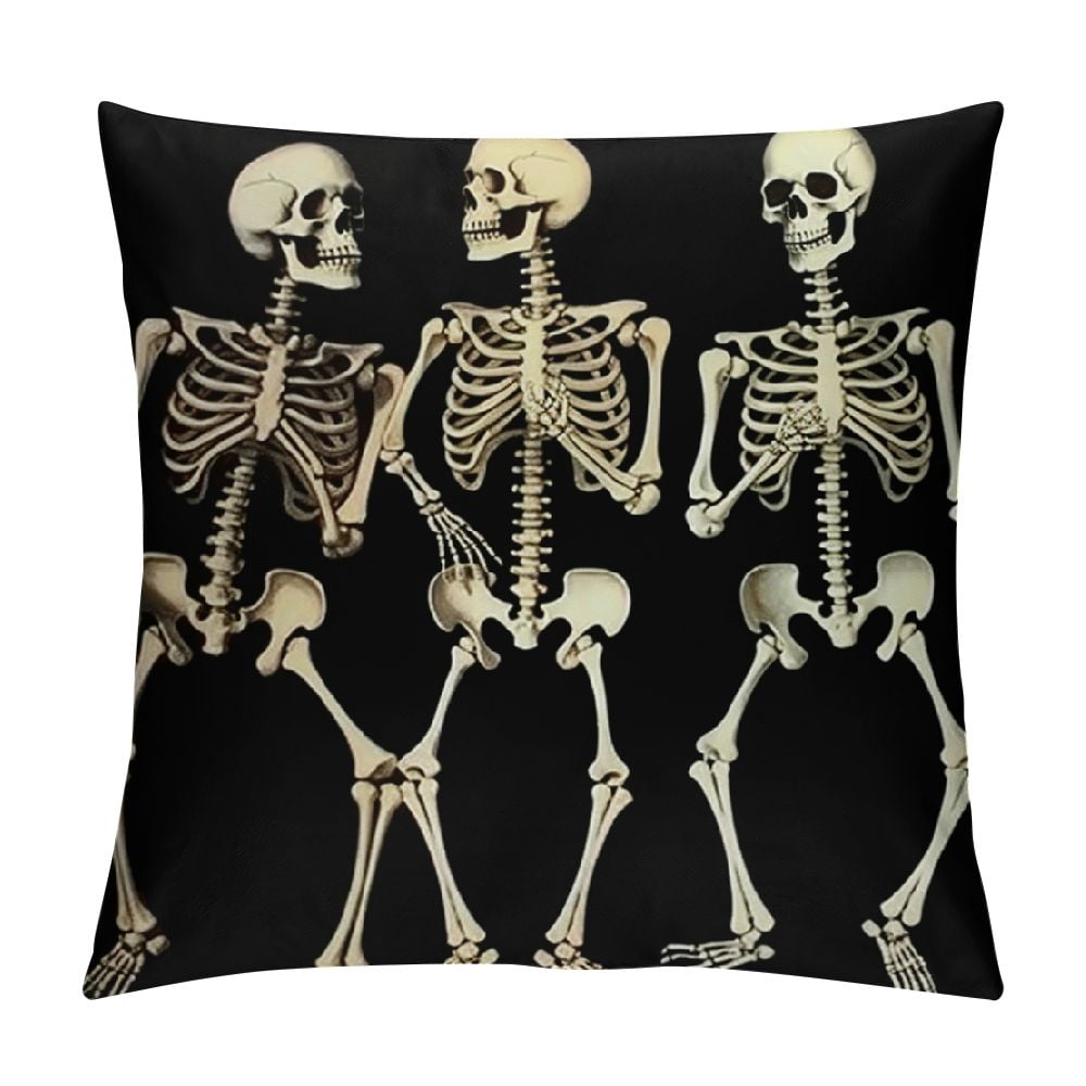 ARISTURING Halloween Pillow Covers Halloween Skull Skeleton Lumbar