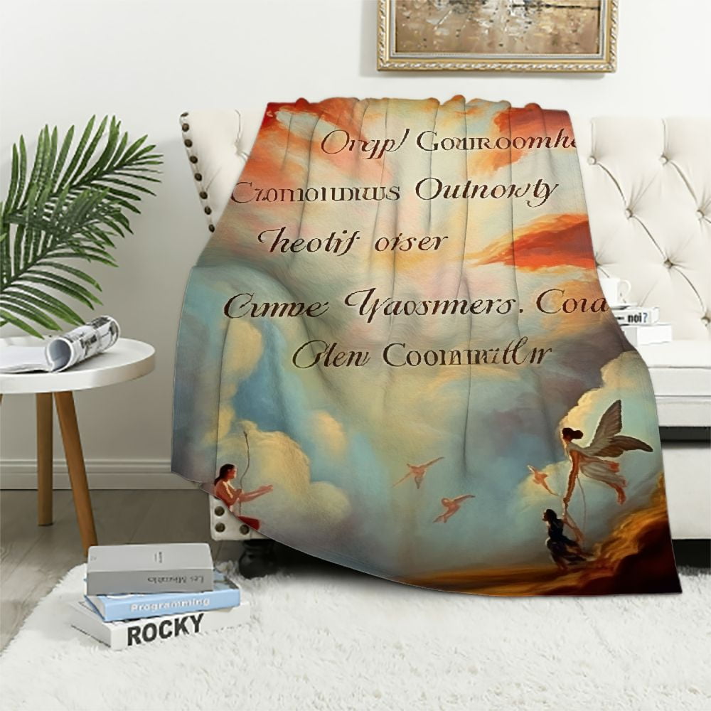 ARISTURING Healing Throw Blanket with Inspirational Thoughts and