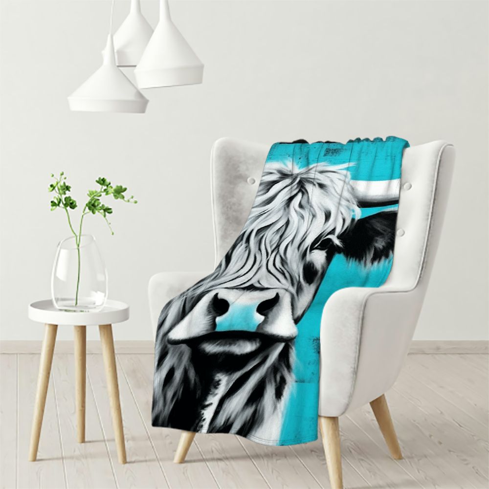 ARISTURING Highland Cow Print Blanket and Throws Cute Farm Animal Cow
