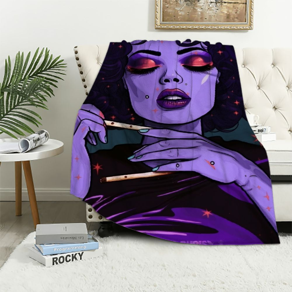 ARISTURING Hippie Hippy Blanket Trippy Smoke Cool Girl Art Bedroom Dorm ...