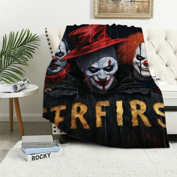 ARISTURING Horror Movie Blanket Horror Blanket Throw for Home Decor Warm Soft Christmas Halloween Party Decorations Horror Blanket