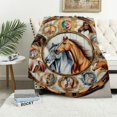 thumbnail image 1 of ARISTURING  Horse Blanket Horse Gifts for Girls Women Horse Decor Bedding, Christmas Birthday Horse Gifts,Gifts for Daughter Friend Horse Lovers,Horse Dream Catcher Flower Print Cute Farm, 1 of 6