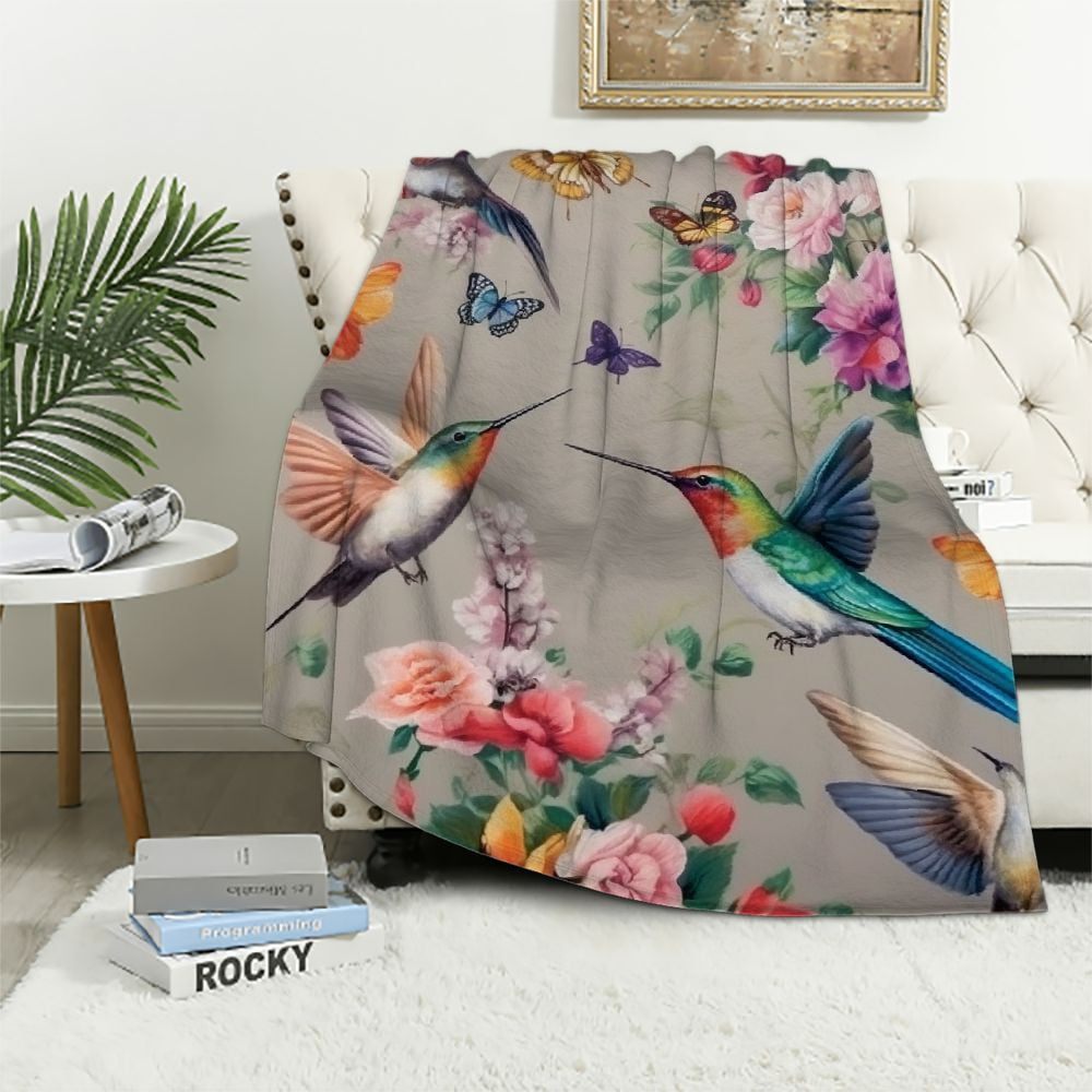 ARISTURING Hummingbird Throw Blanket Butterfly Hummingbirds Theme