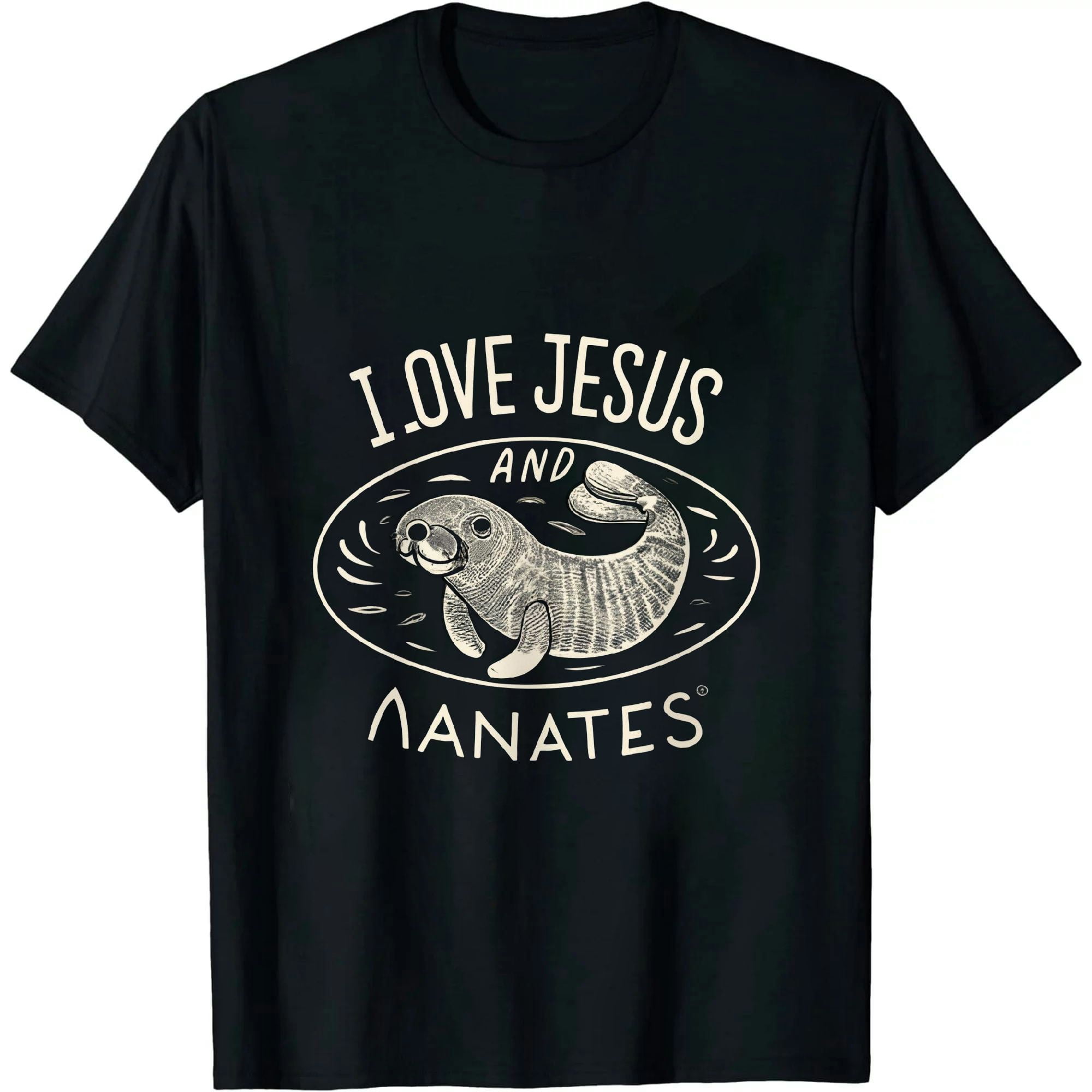 ARISTURING I Love Jesus and Manatees, Cute Christian Manatee T Shirt