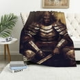 thumbnail image 1 of HENGT  Japanese Samurai Mighty Men Armor Mask Black Art Blanket Flannel Blanket Lightweight Super Soft Bed Blanket Sofa Blanket Four Seasons Universal, 1 of 6