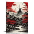 thumbnail image 1 of ARISTURING Japanese Wall Art Prints,Japanese Landscape posters,Red and Black Cherry Blossom Trees Picture Fashion Canvas Art Painting for Living Room Bedroom Wall Decor,16x20 inch, 1 of 4