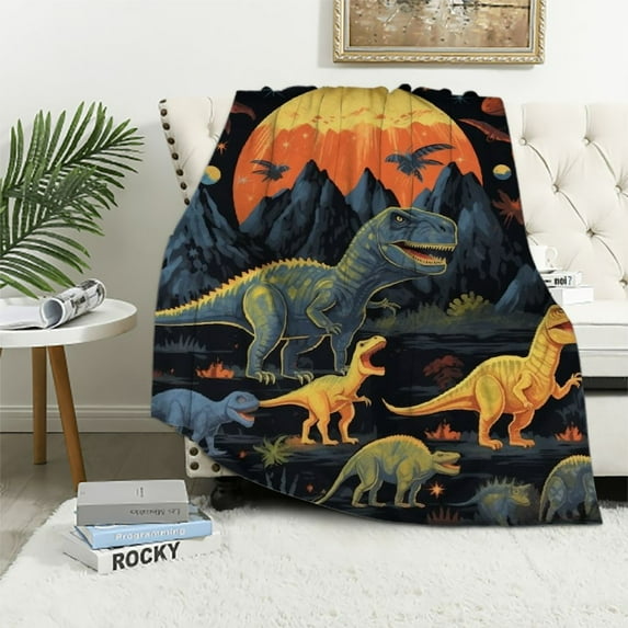 ARISTURING Kids Blanket Dinosaur Soft Warm Blanket Lightweight Throw Blanket