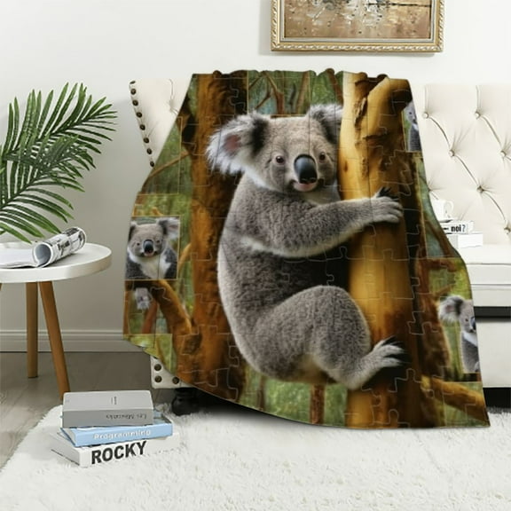ARISTURING Koala ​Blanket - Fleece Throw Blanket for Couch Super Soft Cozy Bed Blanket Lightweight Plush Fuzzy Lap Blankets and Throws for Sofa,  Gift for Animal Lover