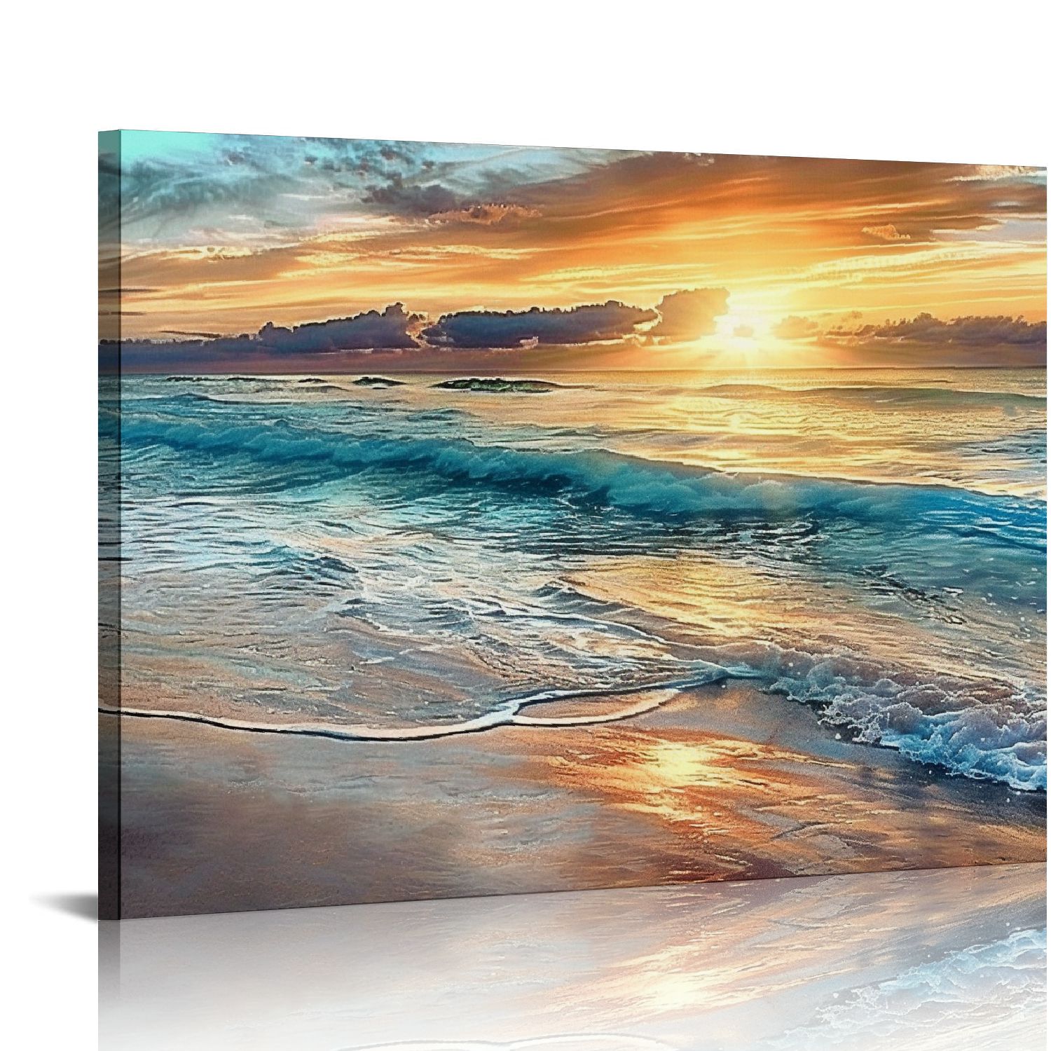 ARISTURING Large Beach Pictures WallArt For Living Room Blue Beach