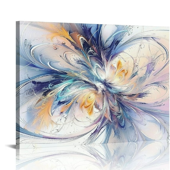 ARISTURING Large Canvas Wall Art Long Horizontal Abstract Blue Purple and Orange Fantasy Colorful Graffiti on White Background Art Painting Prints Modern Artwork Decor for Living Room Bedroom Kitchen