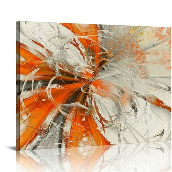 ARISTURING Large Modern Abstract Canvas Wall Art Prints for Living Room Bedroom,Orange Gray Fantas Textured Painting,Contemporary Artwork Home Decor,Stretched and Framed Ready to Hang