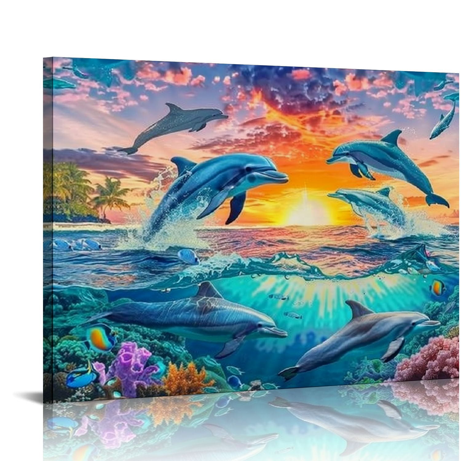 Jiayy Large Wall Art for Living Room Dolphin Sea Turtle Pictures Wall ...