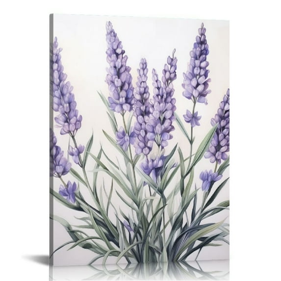 ARISTURING Lavender Canvas Wall Art Purple Flower Picture Print Floral Plants Painting Minimalism Poster Artwork for Home Living Room Bedroom Bathroom Office Decor
