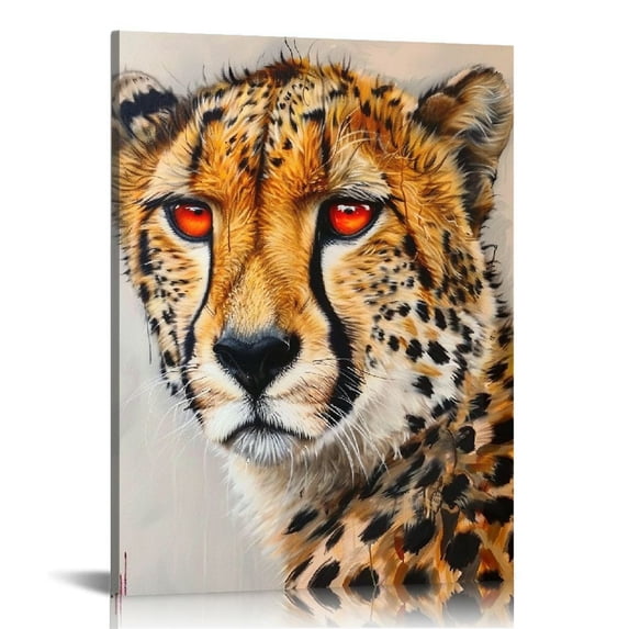 ARISTURING Leopard Canvas Prints Wildlife Animal Leopard Wall Art Cheetah Pictures Artwork for Bathroom Bedroom Office Living Room Paintings Decorations Ready to Hang Framed
