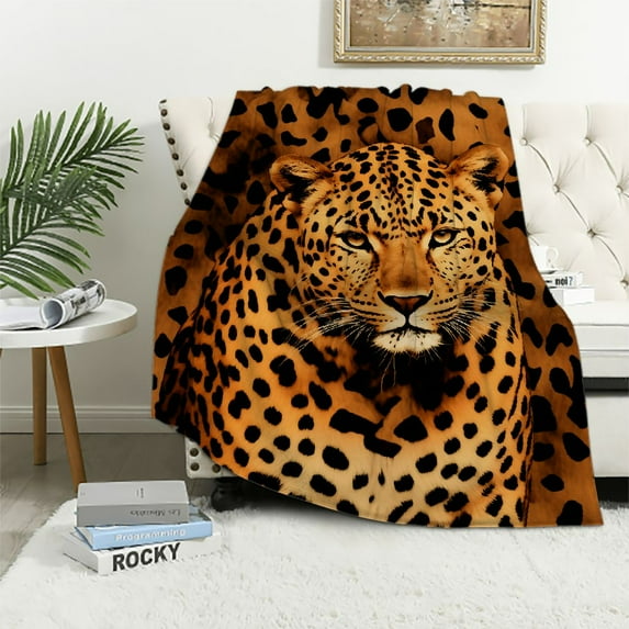 HENGT Leopard Throw Blanket Decorative Throw | Ultra-Plush Colorful Oversized | Couch Blanket Travel Lap | Large Size