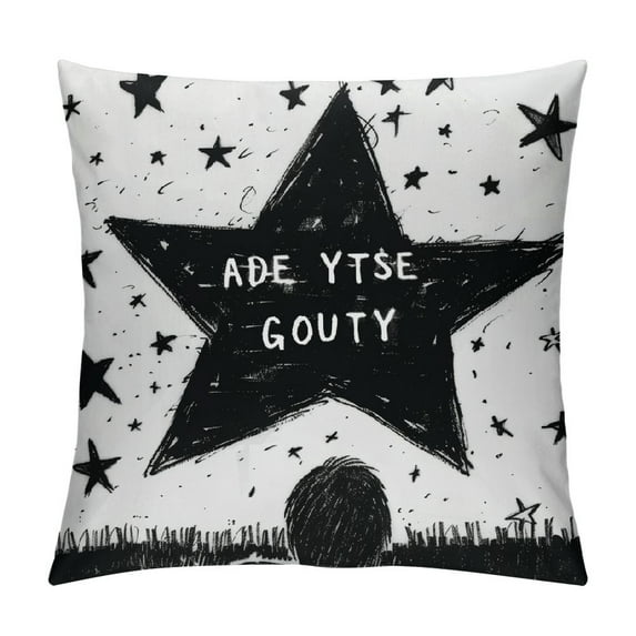 ARISTURING Let Me Play Amongst The Stars Monochrome Throw Pillow Covers Decorate Home Bedroom Living Room Nursery Playroom, Pillowcase,Kids Teen Girls Reading
