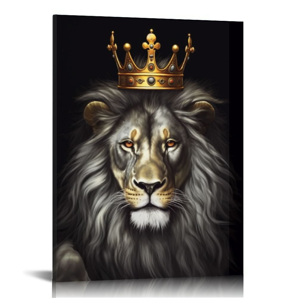 ARISTURING Lion and Lioness Canvas Wall Art Black and White Lion with
