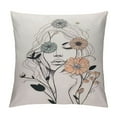 thumbnail image 1 of HENGT  Mid Century Pillow Covers  Abstract Face Throw Boho Decorative Minimalist Woman Body Line Pillowcase Floral Plants Cushion Case for Home Outdoor Yard Abstract Line Woman, 1 of 5