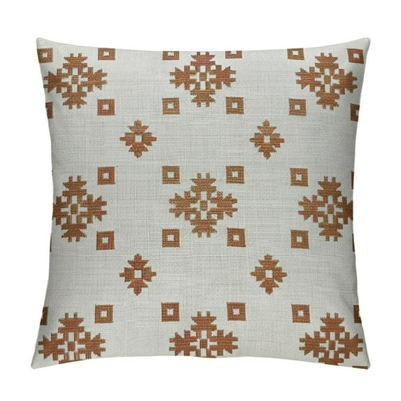 ARISTURING Modern Boho Throw Pillow Cover, Decorative Pillow Cover for Couch, Sofa, Bed, Rust Ethnical Dots,