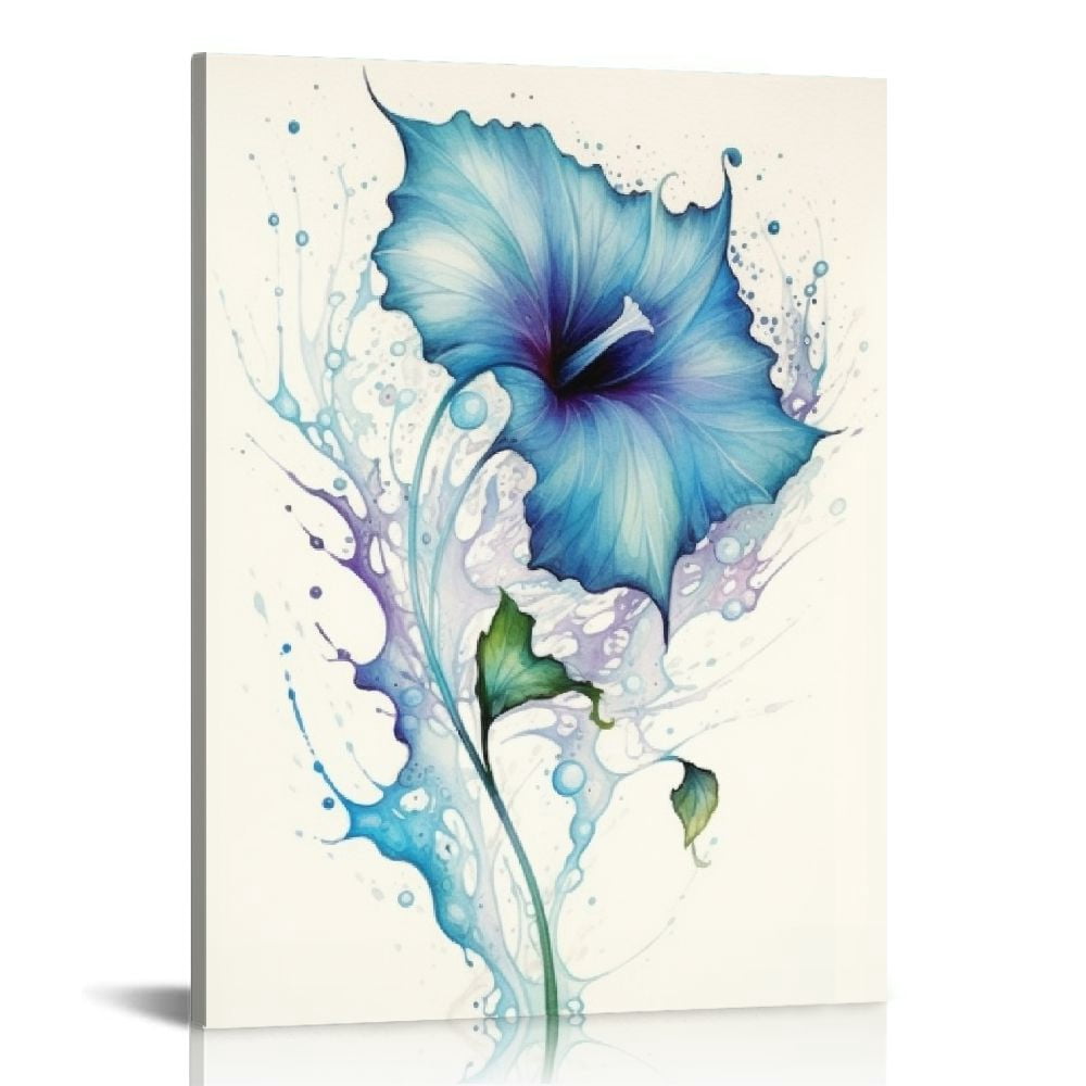 ARISTURING Modern Watercolor Abstract Flower Floral Art in Canvas Wall ...