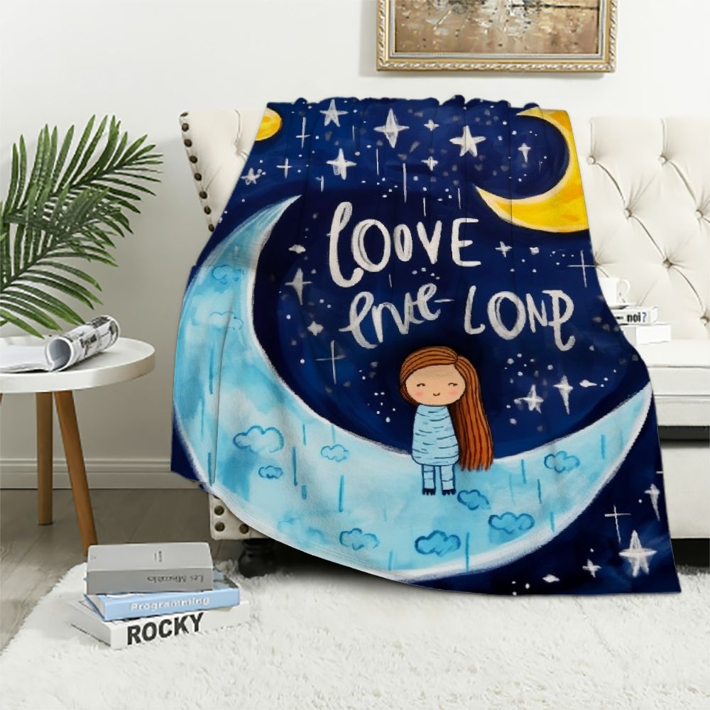 ARISTURING Moon Throw Blanket, I Love You to The Moon and Back Blanket