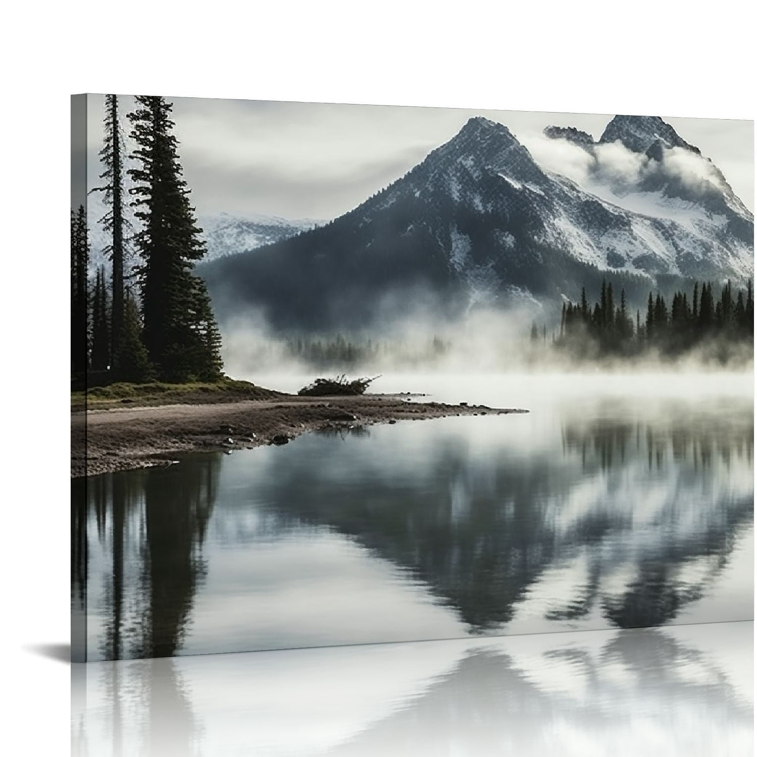 ARISTURING Mountain Forest Wall Art Canvas - Nature Landscape Shadow ...
