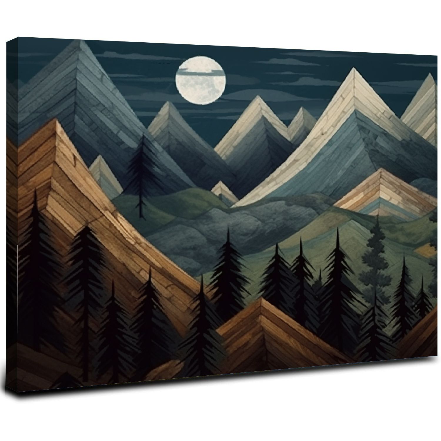 ARISTURING Mountain Wall Art Framed Canvas Wall Art Nature Forest Wall ...