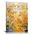 thumbnail image 1 of ARISTURING   Music Note Canvas Prints Musical Art Theme Picture Wall Decor Contemporary Abstract Yellow and Grey Painting Prints Music Classroom Decorations, 1 of 4