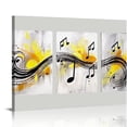 thumbnail image 1 of ARISTURING  - Music Note Canvas Prints Musical Art Theme Picture Wall Decor Contemporary Abstract Yellow and Grey Painting Prints Music Classroom Decorations  16x12in, 1 of 6