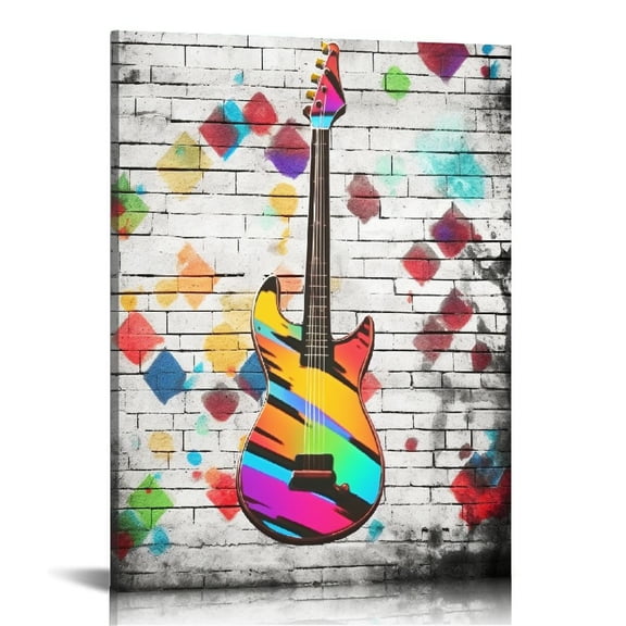 ARISTURING  Music Wall Art Decor Musical Notes Painting Prints Graffiti Canvas Artwork Rustic Classroom Music Room Decoration