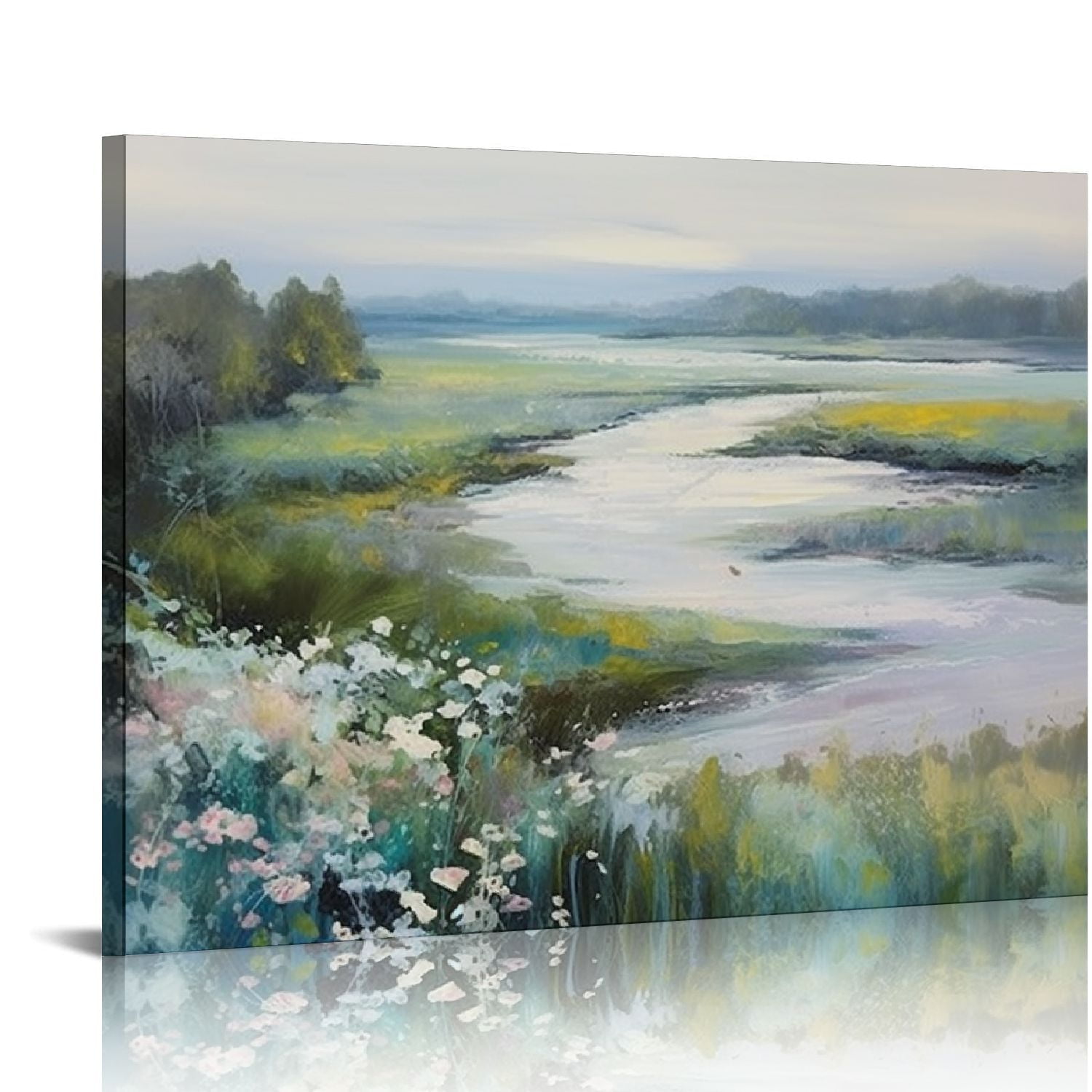 ARISTURING Nature Scenery Living Room Decor Wall Art River Mountain