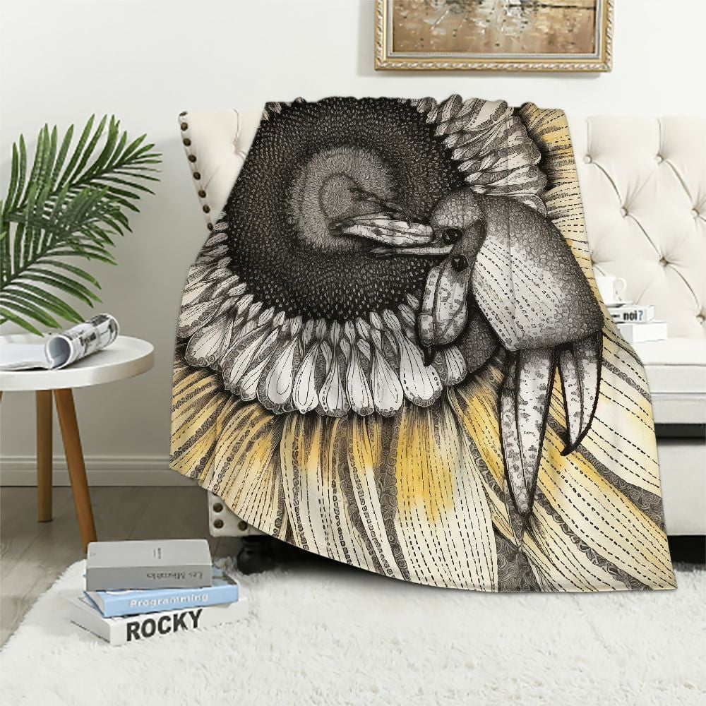 Floral Bee Artistry Quilted Blanket NCU0PD012 main image 0