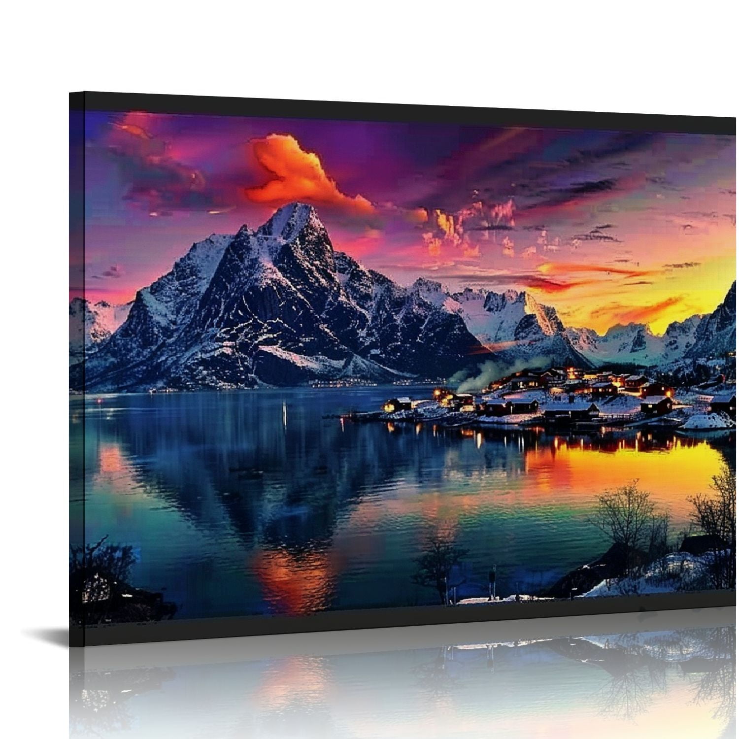 ARISTURING Nature Wall Art Colorful Lake Mountain Picture Canvas Prints ...
