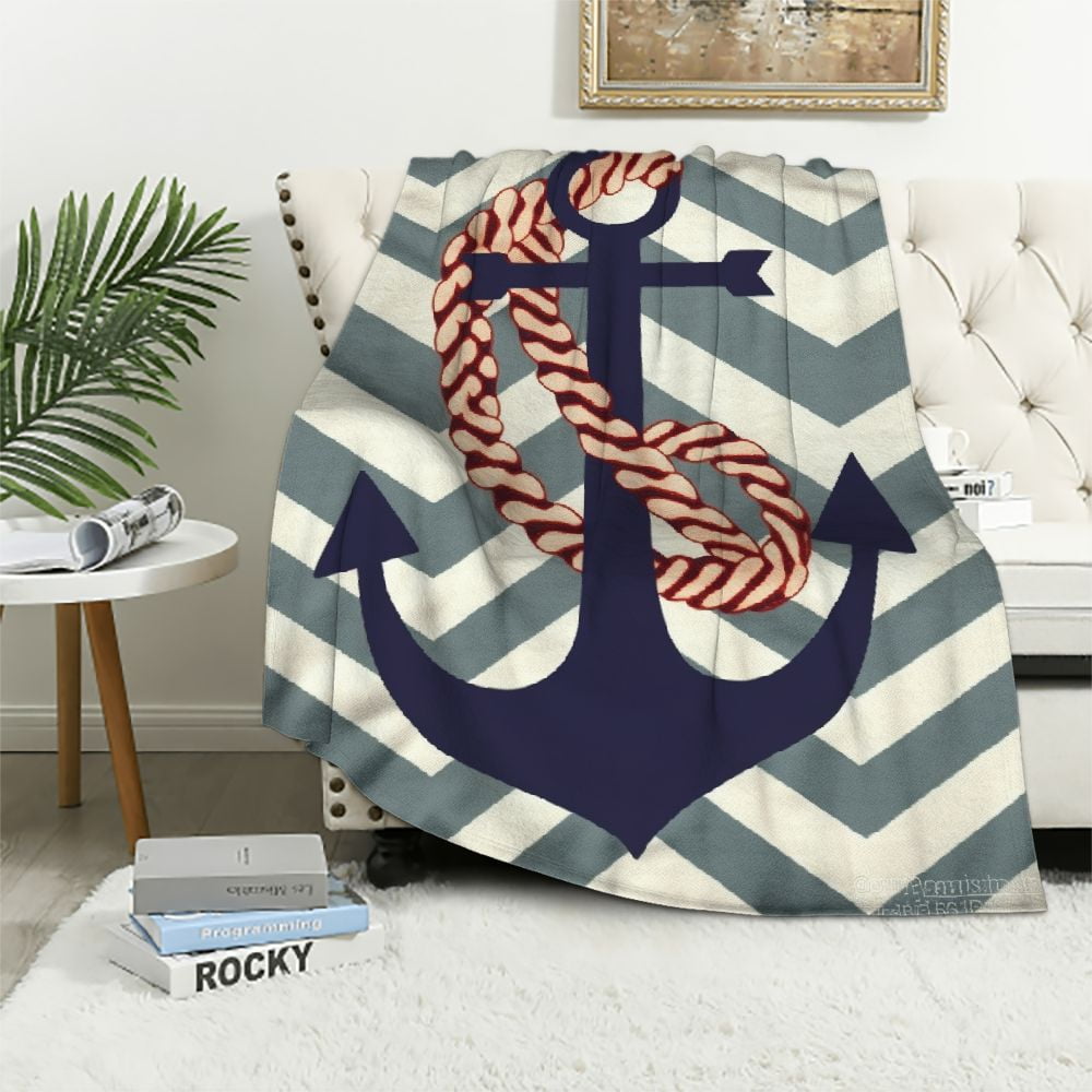 ARISTURING Nautical Throw Sea Adventure Ocean Marine Theme Flannel ...