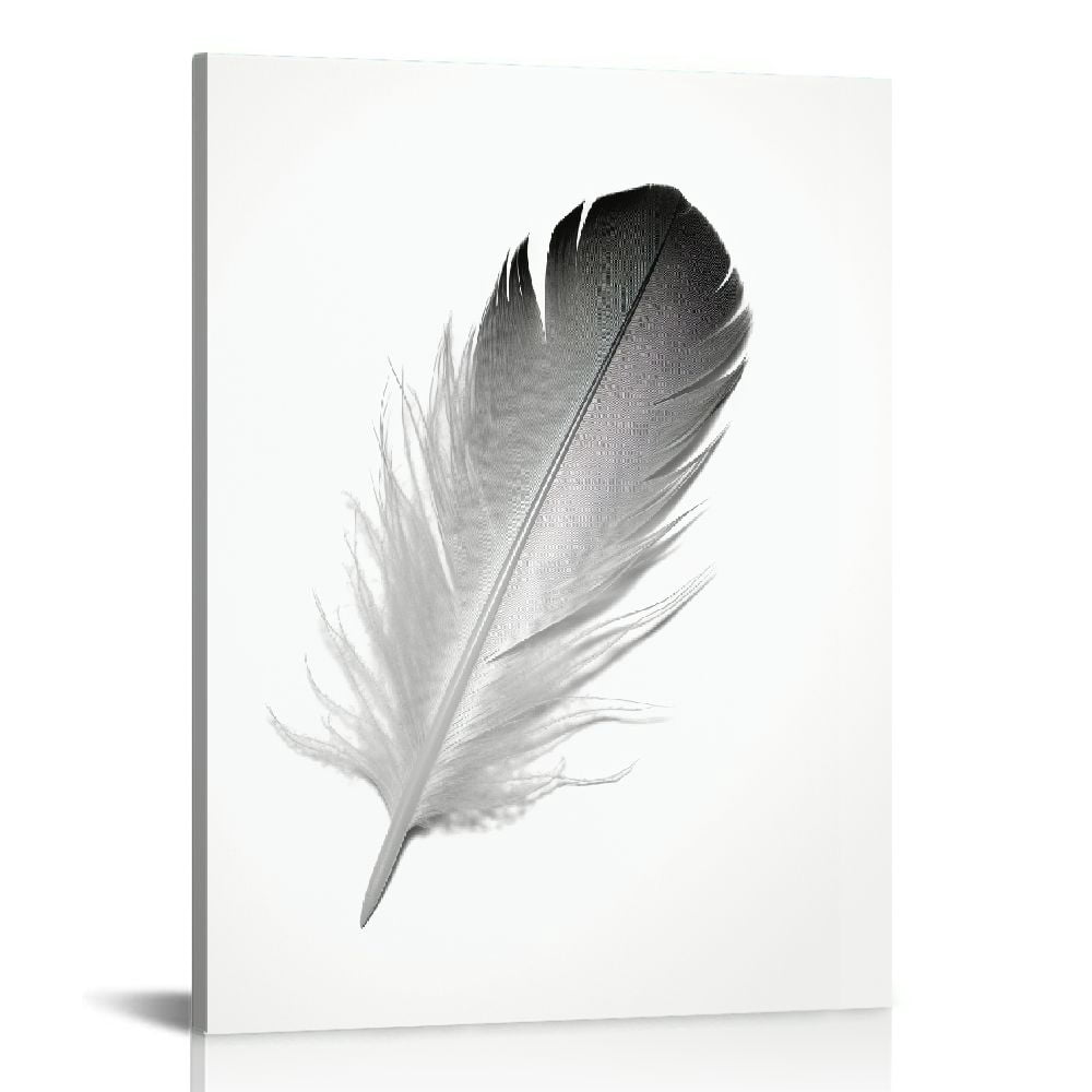 Jiayy Nordic Black White Poster Owl Canvas Painting Feather Wall Art ...