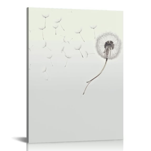 ARISTURING Nordic Style Minimalist Dandelion Nursery Wall Art Canvas Painting Balck White Make Wish Poster Prints Living Room Decor 16x20 inch