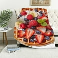 thumbnail image 1 of Jiayy  Novelty Waffle Blanket Funny Soft Flannel Fruit Cookie Blankets for Adults Pets Friends Couch Bed Sofa Travel, Diameter, 1 of 6