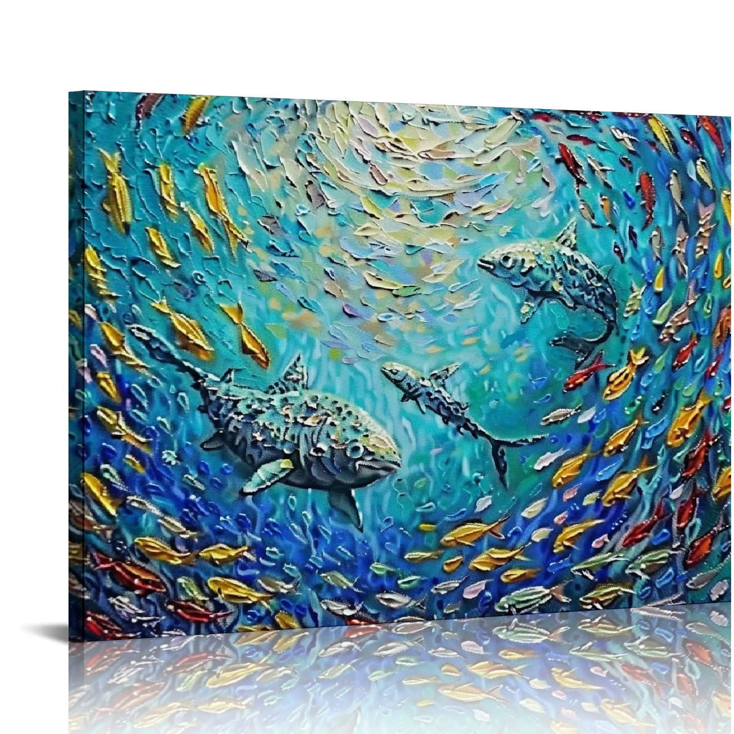 HENGT Ocean Fish Wall Art Nautical Sea Fish Pictures Wall Decor Sealife