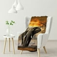 thumbnail image 1 of ARISTURING   Orange African Elephant Blanket Soft Fluffy Throw for Women, 1 of 6