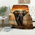 thumbnail image 1 of ARISTURING   Orange African Elephant Blanket Soft Fluffy Throw for Women, 1 of 6
