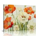 thumbnail image 1 of ARISTURING  Orange Poppy Flower Canvas Wall Art Pictures Framed Ready to Hang, 1 of 4