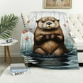 thumbnail image 1 of ARISTURING  Otter Blanket Cute Animal Blanket Soft Fuzzy Plush Throw Blankets for Couch Bed, 1 of 6