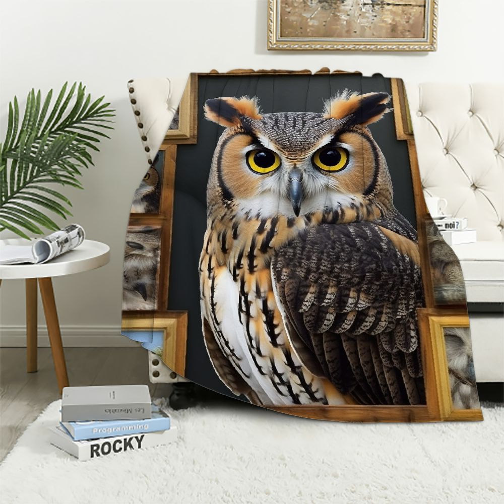 ARISTURING Owl Blanket Owl Gifts for Girls Funny Owl Throw Blanket for Kids Adults Soft Warm Cozy Blanket for Couch Sofa Bed