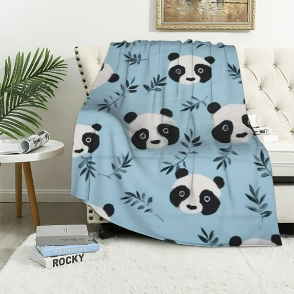 HENGT Panda Blanket for Women Girls Soft Cozy Panda Animal Stuff Decor Throw Blanket Plush Warm Panda Flannel Gifts Blankets for Adults Kids