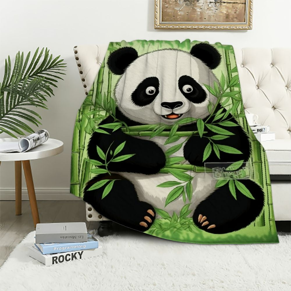 ARISTURING Panda Throw Blanket, Flannel Cute Pandas Themed Stuffed