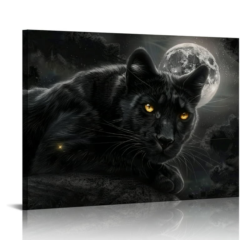 ARISTURING Panther Canvas Wall Art Black and White Animal and Full
