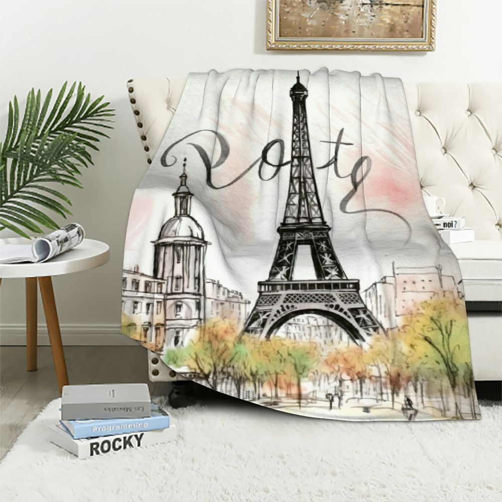 ARISTURING Paris Effie Tower France Throw Blanket Warm UltraSoft Micro