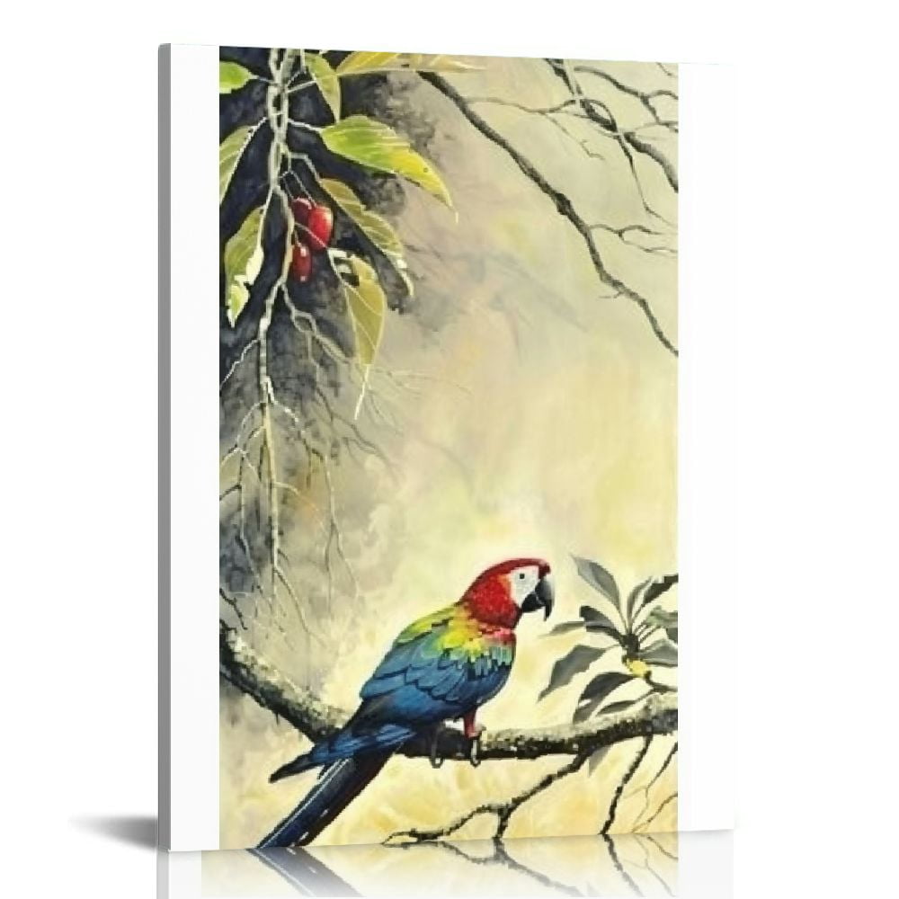 Photo inspiration: Fresh Look at Aristuring Parrot Wall Art Tropical Rain Forest Animal Picture Canvas